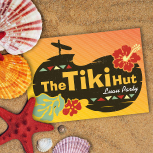 Convite de festas Tiki Hut Luau