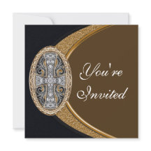 Convite de festas transversal cristão elegante