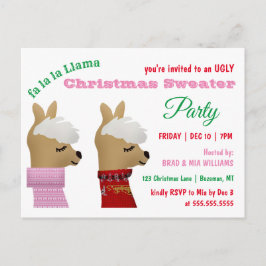 Convite de festas Trendy Llama de Natal