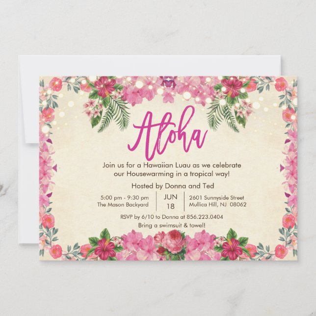 Convite de festas Tropical de Aquecimento Doméstic (Frente)