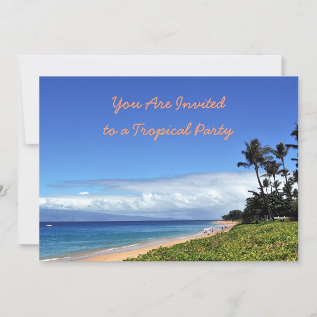 Convite de festas tropical Maui (Frente)