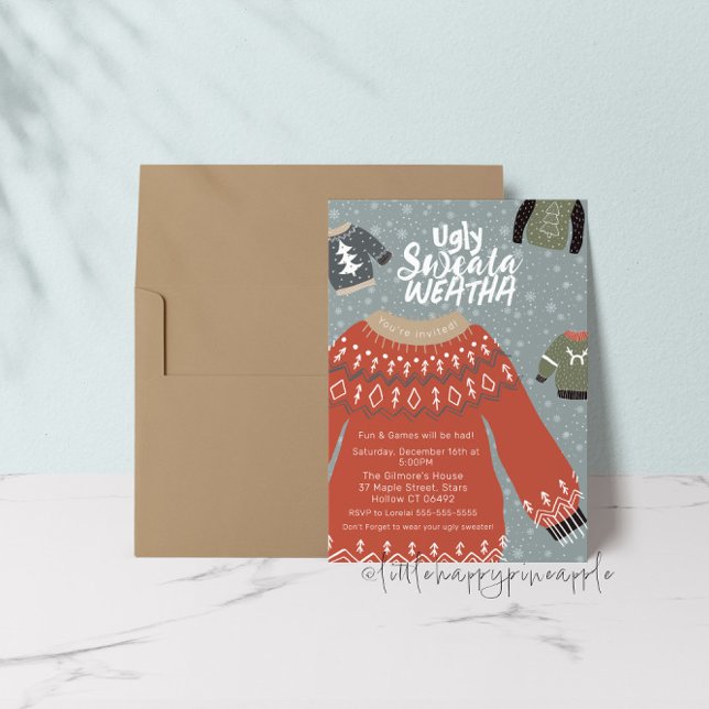 Convite de festas Ugly Sweata Weatha (Criador carregado)