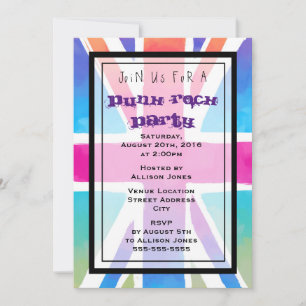 Convite de festas Union Jack Flag Punk Rock