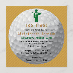 Convite de festas verde da aposentadoria do golfe