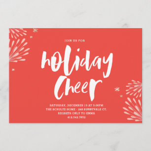 Convite de festas vermelho do elogio do feriado
