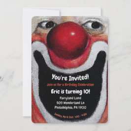 Convite de festas Vintage Clown