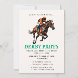 Convite de festas Vintage Horse Race Jockey Derby