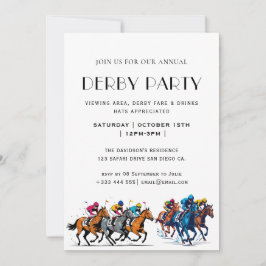 Convite de festas Vintage Horse Race Jockey Derby
