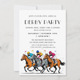 Convite de festas Vintage Horse Race Jockey Derby