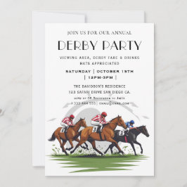 Convite de festas Vintage Horse Race Jockey Derby