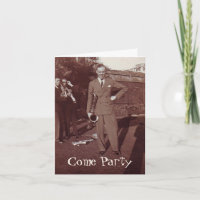 Convite de festas Vintage Music