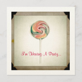 Convite de festas VINTAGE PHOTOGRAPH LOLLIPOP