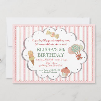 Convite de festas Vintage Sweet Treats