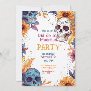 convite de festas 💀 Watercolor Día de Muertos