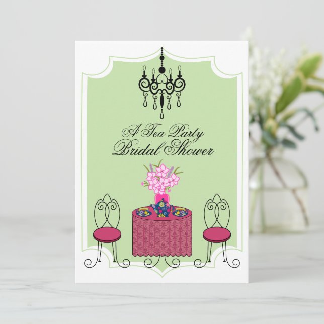 Convite de festas Whimsical Tea (Em pé/Frente)