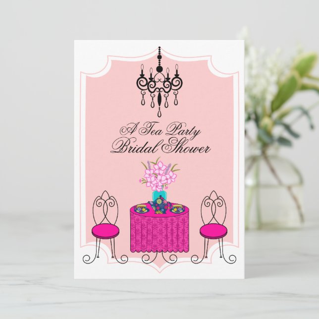 Convite de festas Whimsical Tea (Em pé/Frente)