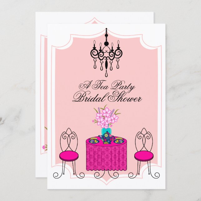 Convite de festas Whimsical Tea (Frente/Verso)