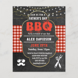 CONVITE DE FESTAS Xadrez CHURRASCO Vermelho ORÇAME