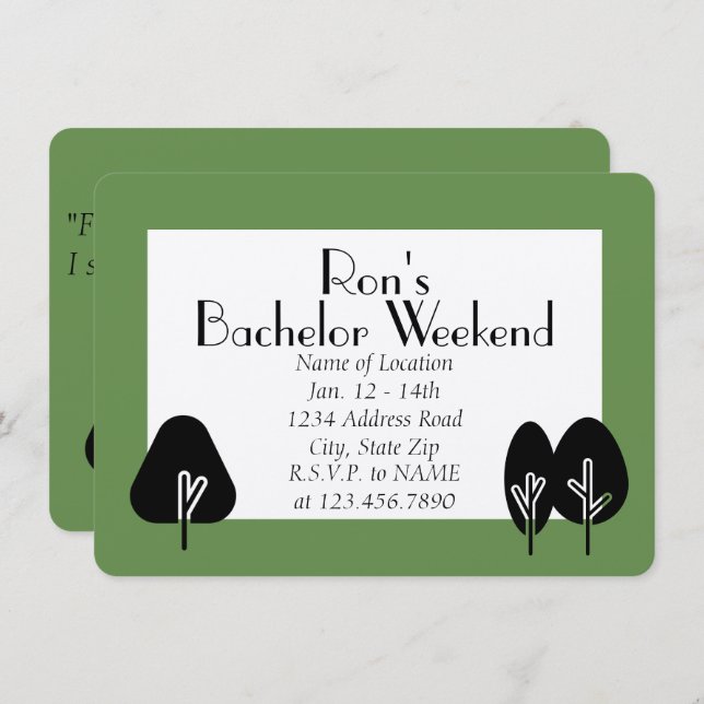 Convite de Fim de Semana de Solteiro Personalizado (Frente/Verso)