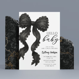 Convite de Fita de Coquete do Chá de fraldas Preto