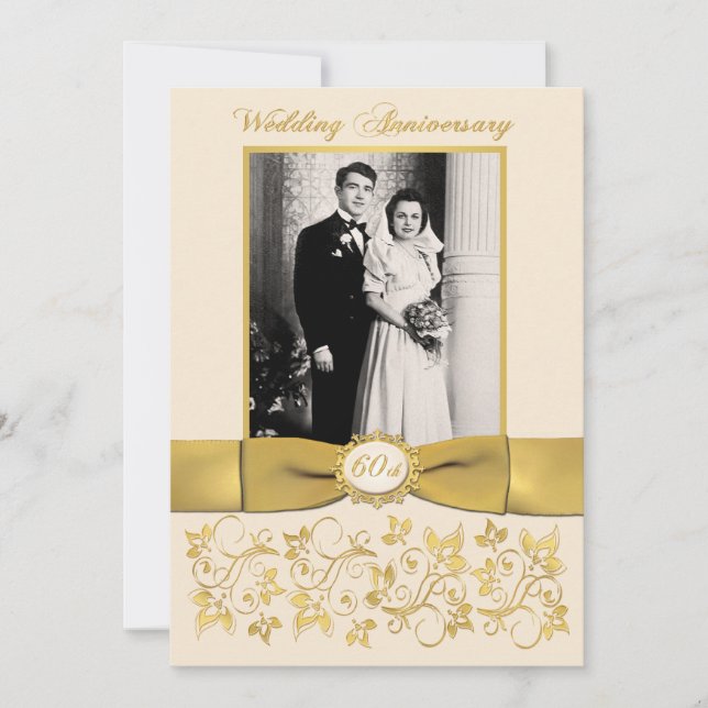 CONVITE DE FITA IMPRESSA DE 60º ANIVERSÁRIO (Frente)