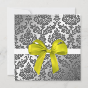 convite de fita verde damasco preto, adicionar tex