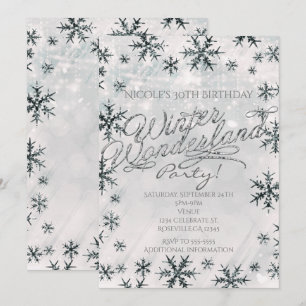 Convite de Flocos de Neve do País das Maravilhas d