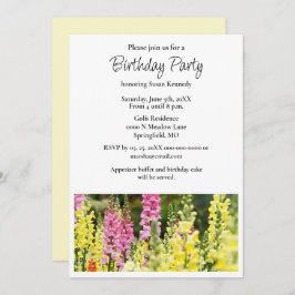 Convite de Flor Amarelo-Cor-de-Rosa festa de anive