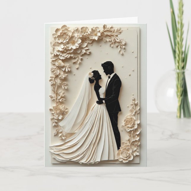 ✨ Convite de Flor de Papel para Cerimônia Romântic (Frente)