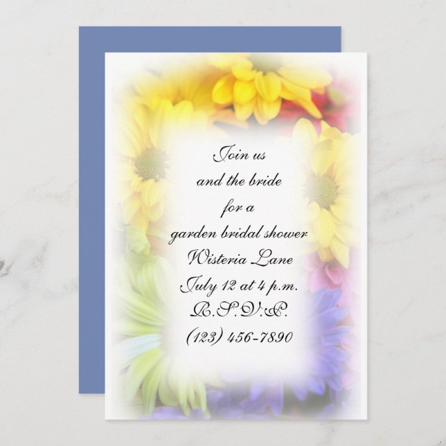 Convite de flor de verão 5x7 com envelopes (Frente/Verso)