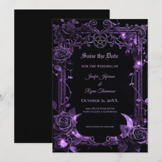 Convite de Floral Gótico de Halloween para salvar 