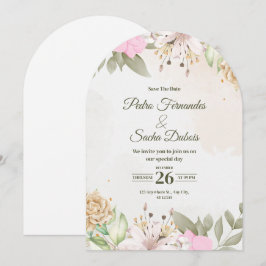 Convite de Floral Save The Date | Casamento Elegan
