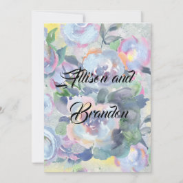 convite de flores aquarela