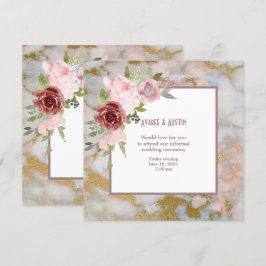 Convite de Flores de Aquarela para Casamento Infor