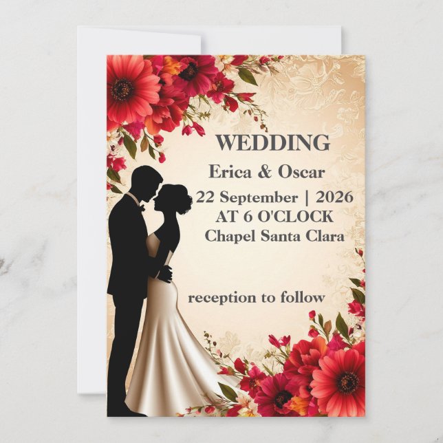 ✨ Convite de Flores de Casamento para Evento de No (Frente)