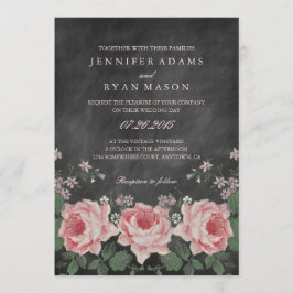 CONVITE DE FLORES DE CHALKBOARD VINTAGE