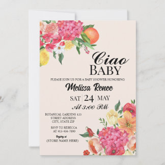 Convite de Flores para Chá de Bebê
