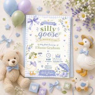 Convite de flores para chá de bebê de Ganso Bobo s