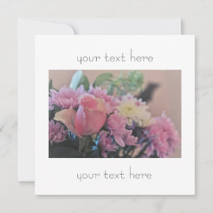 Convite de Flores Rosa Roxo Pálido Pastel