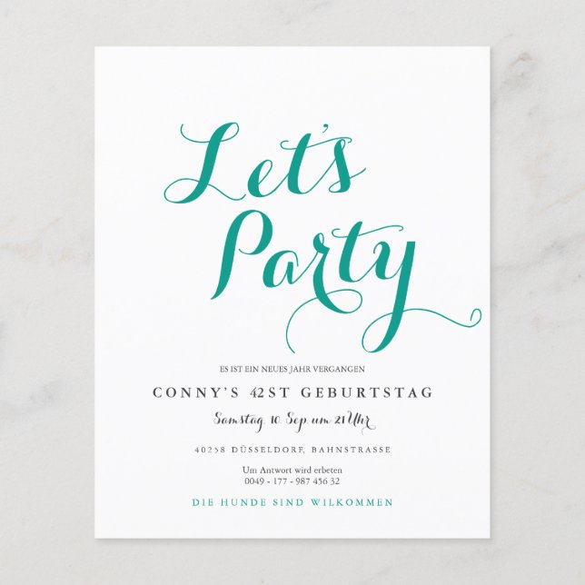 Convite de flyer de hortelã (Verso)