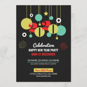 Convite de Flyer para Festa de Ano Novo Feliz