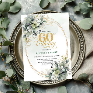 Convite de Folha Boêmia para Aniversário de 60 ano