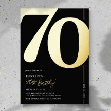 Convite de Folha de 70º Aniversário Elegante