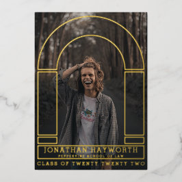 Convite de Folha de Graduação de Arches de ouro