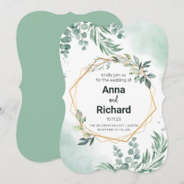 Convite De Folha De Ouro, Casamento Floral Neutro