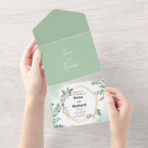 Convite De Folha De Ouro, Casamento Floral Neutro
