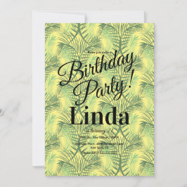 Convite de Folha de Palmeira com Tema de Verão Veg
