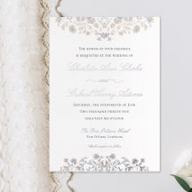 Convite de Folha Metálica Floral Vitoriana Elegant