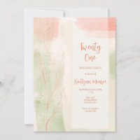 Convite de Folhagem Aquarela