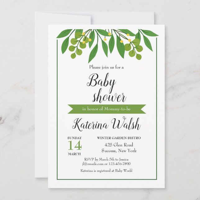 Convite de Folhagem de Primavera (Frente)